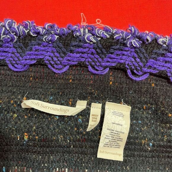 Soft Surroundings Taylor Colorful Textured Knit Topper Vest Cardigan One Size - Picture 5 of 8